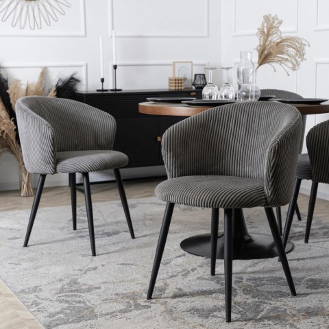 Krzesło TAYLOR Szare Sztruksowe