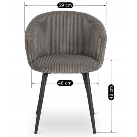 Krzesło TAYLOR Szare Sztruksowe