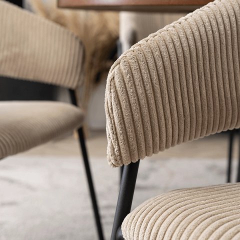 Krzesło TINKA Beżowe Sztruksowe