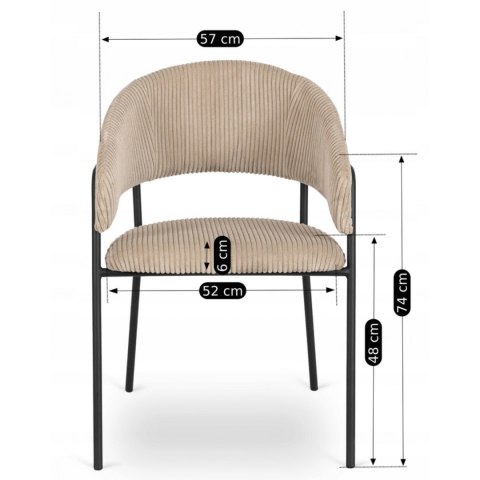 Krzesło TINKA Beżowe Sztruksowe