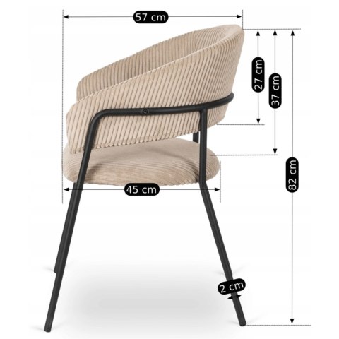 Krzesło TINKA Beżowe Sztruksowe