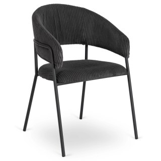 Krzesło TINKA Czarne Sztruksowe