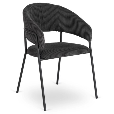 Krzesło TINKA Czarne Sztruksowe