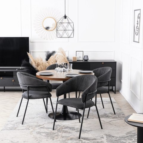 Krzesło TINKA Czarne Sztruksowe