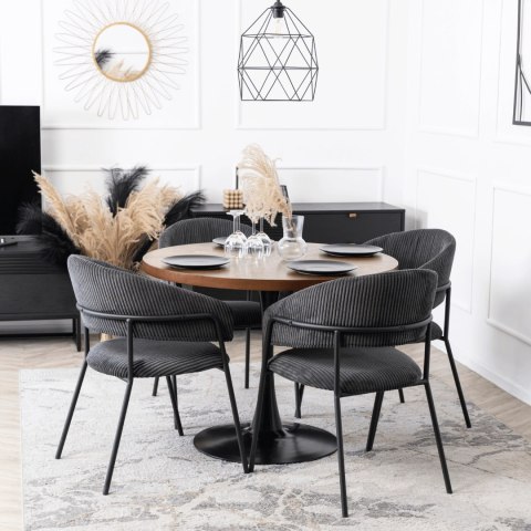 Krzesło TINKA Czarne Sztruksowe