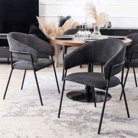 Krzesło TINKA Czarne Sztruksowe