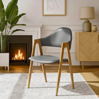 Krzesło WILLY Szare Ekoskóra