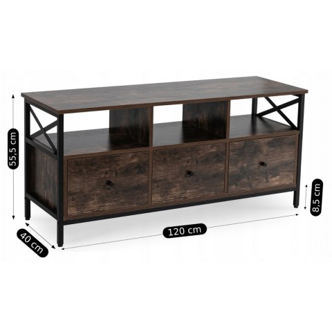 Szafka RTV ZONE 120 cm z Szufladami Dąb Rustykalny