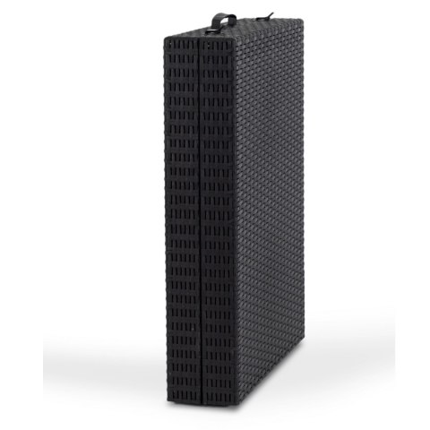 Fotel Ogrodowy Leżak LUIZJANA Technorattan Czarny/Szary