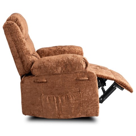 Fotel Rozkładany ARTURO Rudy Welurowy