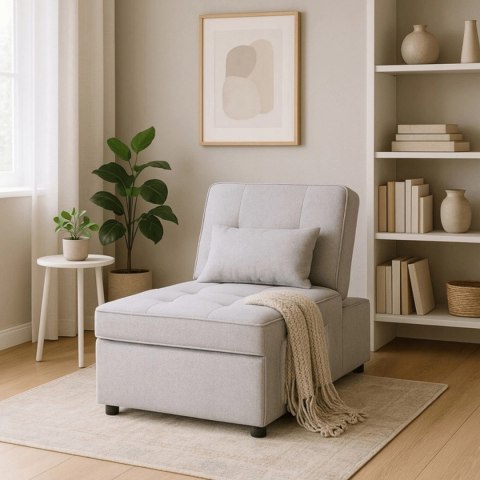 Fotel Rozkładany IBERIS 67 cm do Spania Szary