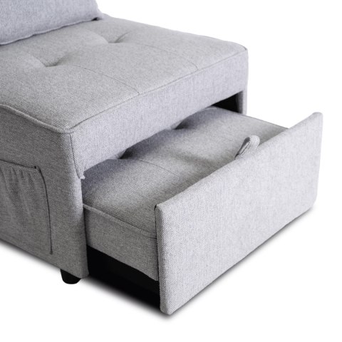 Fotel Rozkładany IBERIS 67 cm do Spania Szary