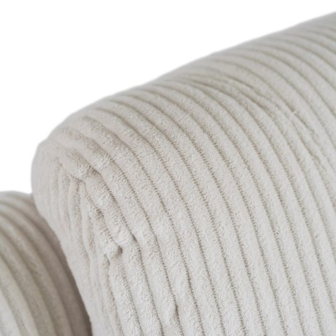 Fotel Masujący BOX Rozkładany Wypoczynkowy z Podnóżkiem Beżowy Sztruksowy Nowoczesny