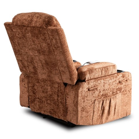 Fotel Rozkładany Masujący BOX Brązowy Welurowy