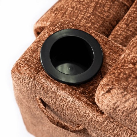 Fotel Rozkładany Masujący BOX Brązowy Welurowy