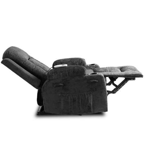 Fotel Rozkładany Masujący BOX Czarny Welurowy