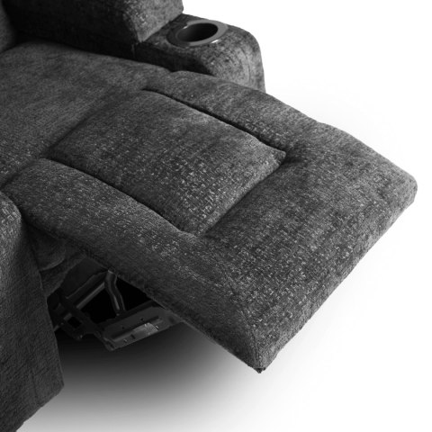 Fotel Rozkładany Masujący BOX Czarny Welurowy