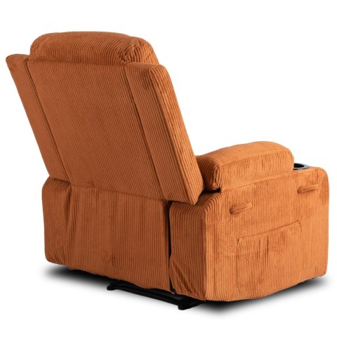 Fotel Rozkładany Masujący BOX Rudy Sztruksowy