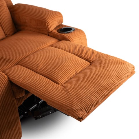Fotel Rozkładany Masujący BOX Rudy Sztruksowy