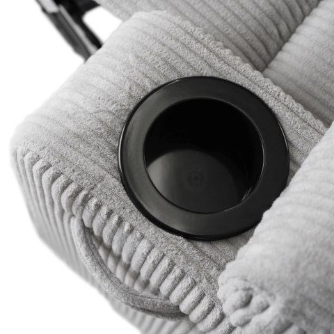 Fotel Rozkładany Masujący BOX Szary Sztruksowy