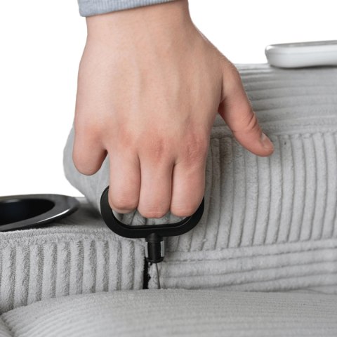 Fotel Rozkładany Masujący BOX Szary Sztruksowy