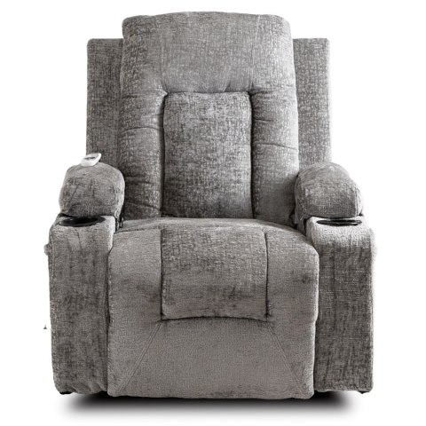 Fotel Rozkładany Masujący BOX Szary Welurowy