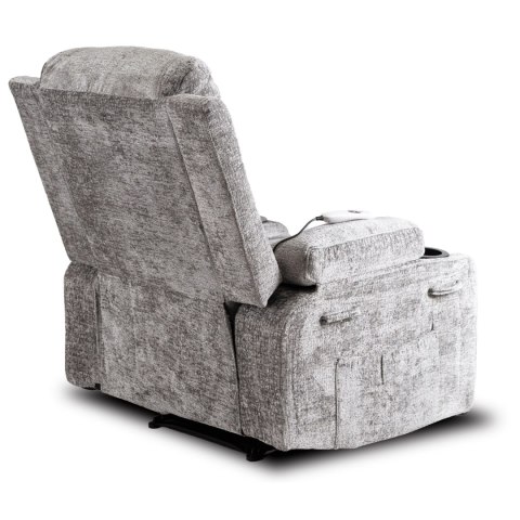 Fotel Rozkładany Masujący BOX Szary Welurowy