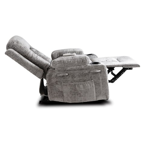 Fotel Rozkładany Masujący BOX Szary Welurowy
