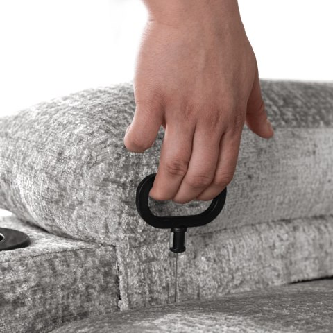 Fotel Rozkładany Masujący BOX Szary Welurowy