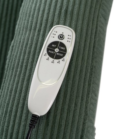 Fotel Rozkładany Masujący BOX Zielony Sztruksowy