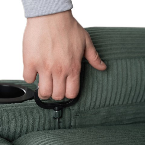 Fotel Rozkładany Masujący BOX Zielony Sztruksowy