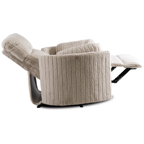 Fotel Rozkładany RAUL Beżowy Tkanina Pluszowa