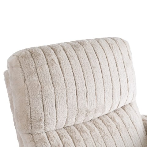 Fotel Rozkładany RAUL Beżowy Tkanina Pluszowa