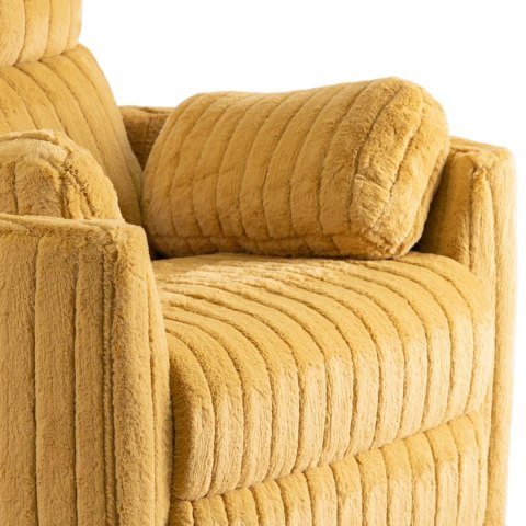 Fotel Rozkładany RAUL Musztardowy Tkanina Pluszowa
