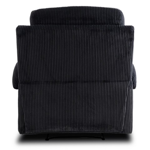 Fotel Rozkładany z Podnóżkiem TORRES Czarny Sztruksowy Nowoczesny