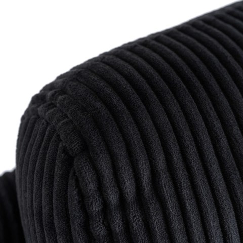 Fotel Rozkładany z Podnóżkiem TORRES Czarny Sztruksowy Nowoczesny