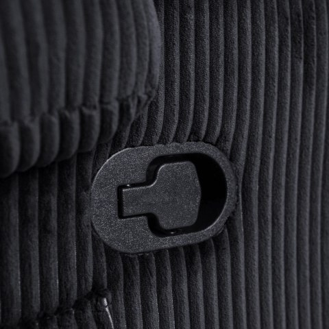 Fotel Rozkładany z Podnóżkiem TORRES Czarny Sztruksowy Nowoczesny