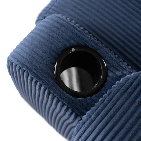 Fotel Rozkładany z Podnóżkiem TORRES Granatowy Sztruksowy Nowoczesny