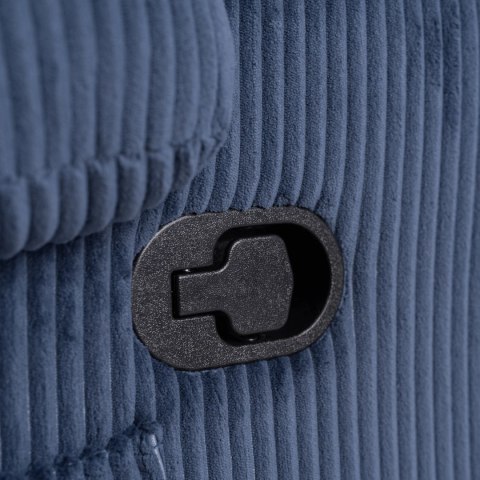 Fotel Rozkładany z Podnóżkiem TORRES Granatowy Sztruksowy Nowoczesny