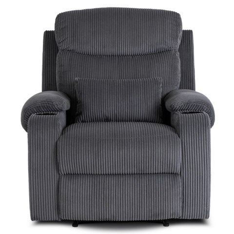 Fotel Rozkładany z Podnóżkiem TORRES Szary Sztruksowy Nowoczesny