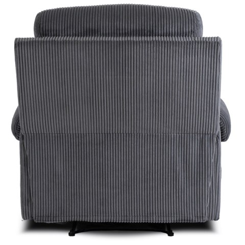 Fotel Rozkładany z Podnóżkiem TORRES Szary Sztruksowy Nowoczesny