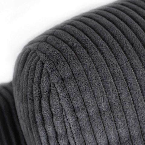 Fotel Rozkładany z Podnóżkiem TORRES Szary Sztruksowy Nowoczesny