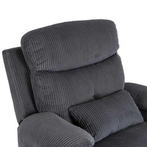 Fotel Rozkładany z Podnóżkiem TORRES Szary Sztruksowy Nowoczesny