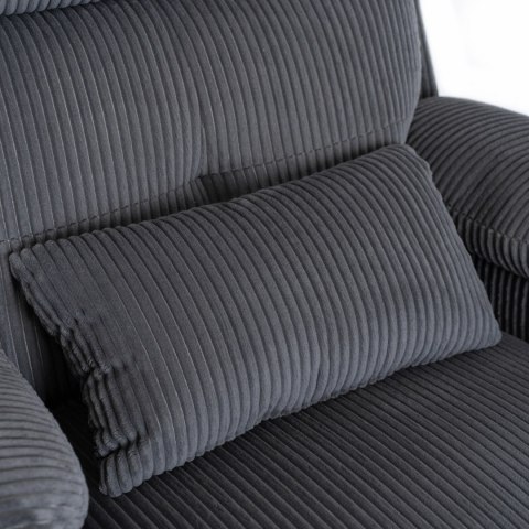 Fotel Rozkładany z Podnóżkiem TORRES Szary Sztruksowy Nowoczesny