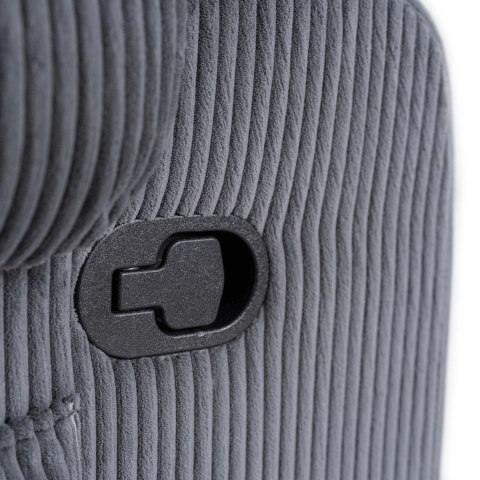 Fotel Rozkładany z Podnóżkiem TORRES Szary Sztruksowy Nowoczesny