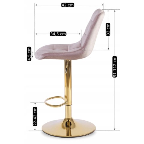 Hoker ARCOS Różowy Welurowy