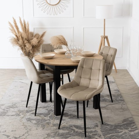 Krzesło CHRIS Beżowe Welurowe