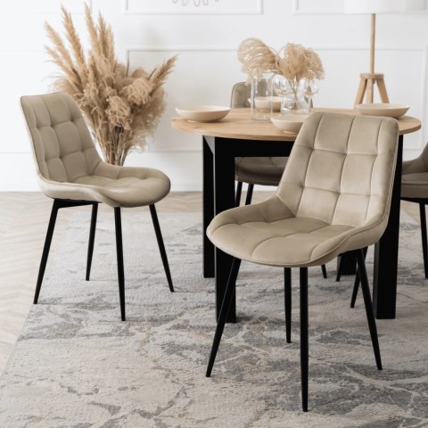 Krzesło CHRIS Beżowe Welurowe