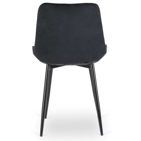 Krzesło Tapicerowane do Jadalni CHRIS Czarne Welurowe Nowoczesne Loft