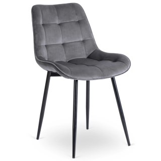 Krzesło CHRIS Szare Welurowe